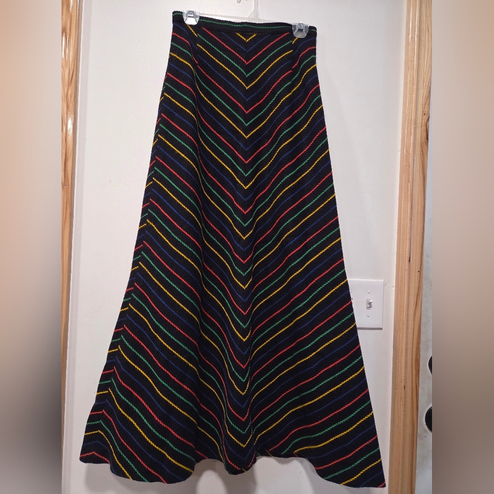 Vintage 70s Rainbow ๐ A-Line Maxi Skirt Bobbie Brooks - Picture 2 of 4
